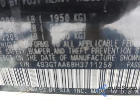 2017 Subaru Impreza 2.0I from USA, damaged, VIN 4S3GTAA68H3711258